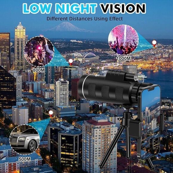 40x60 Monocular Telescope with Smartphone Adapter, High Powered BAK4 Prism FMC - Picture 7 of 7